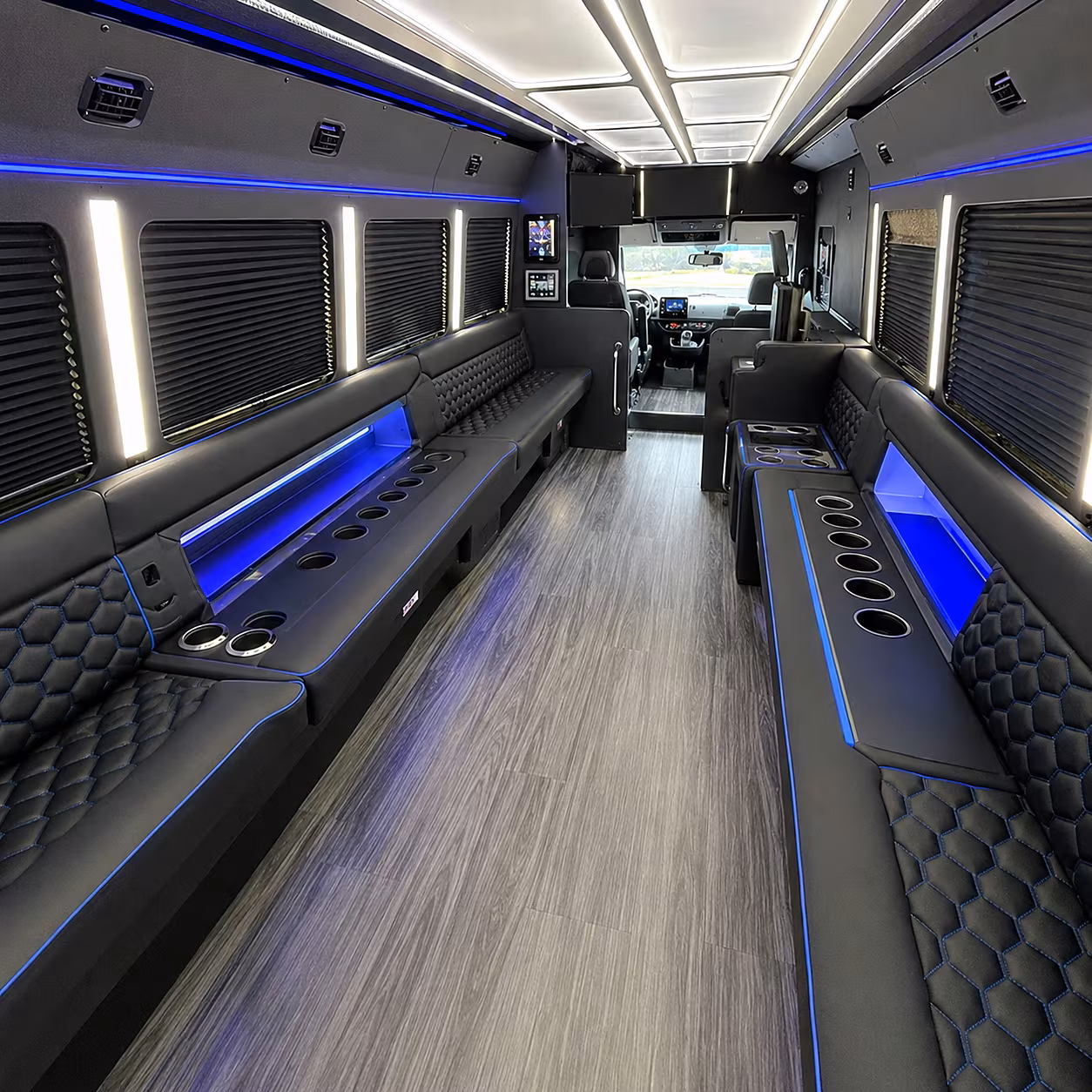 Great Falls Birthday, Sweet 16, & Quinceañera Transportation party bus interior