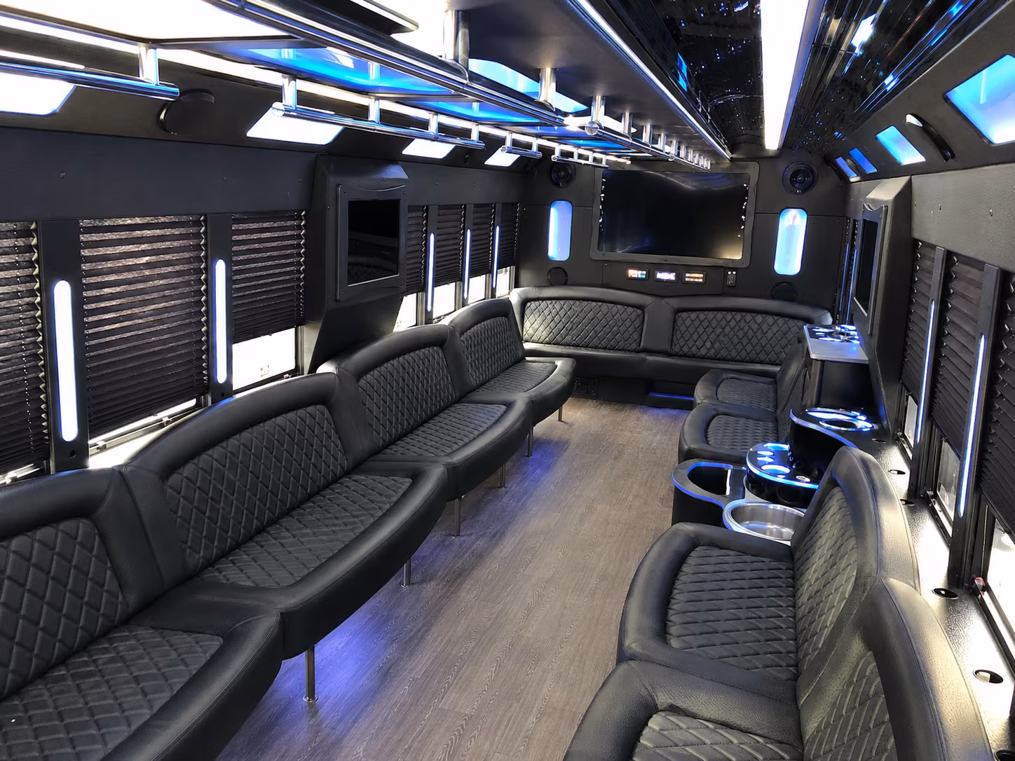 Great Falls Birthday, Sweet 16, & Quinceañera Transportation party bus interior