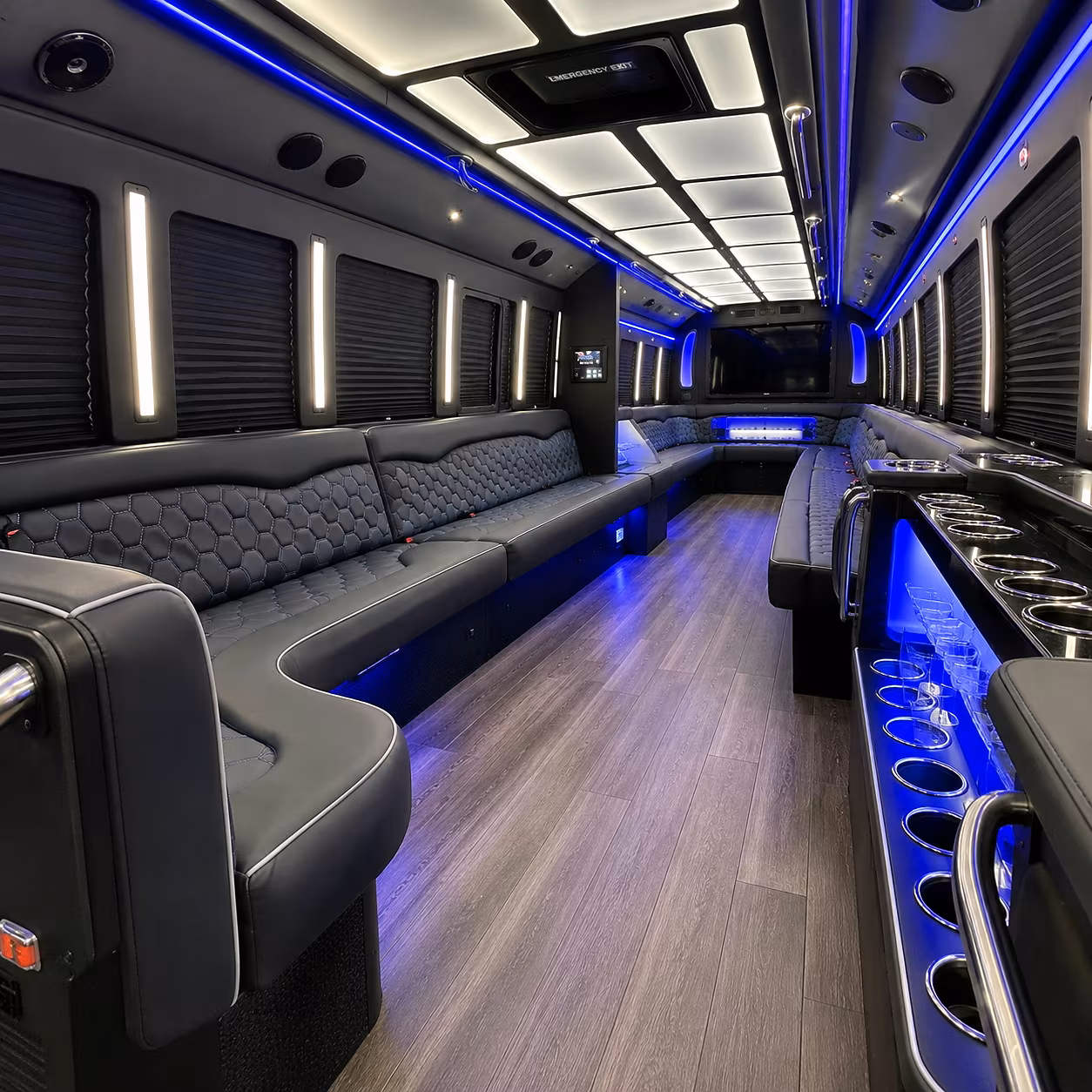Great Falls Concert & Music Festival Transportation party bus interior