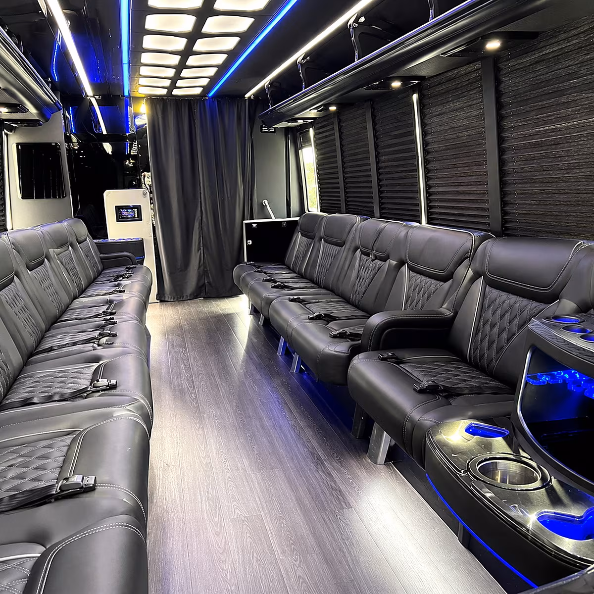 Great Falls Wedding Transportation party bus interior