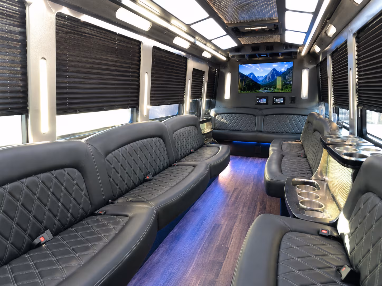 Great Falls Winery Tour & Pub Crawl Transportation party bus interior